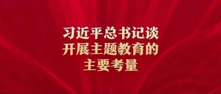 习近平总书记谈开展主题教育的主要考量